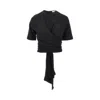 Alaïa Viscose Blend Crepe Top In Black