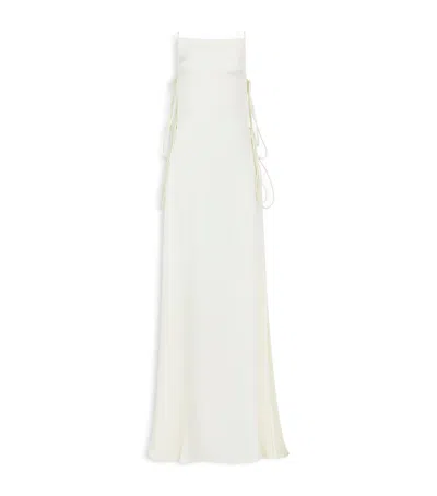 Alaïa Cady Tied Maxi Dress In White