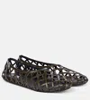 Alaïa Cage Leather Ballet Flats