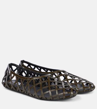 Alaïa Cage Leather Ballet Flats
