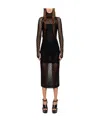 Alaïa Black Cage Knit Maxi Dress In Black
