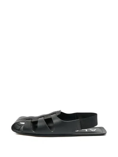 Pre-owned Alaïa Caged Flat Sandals In Black