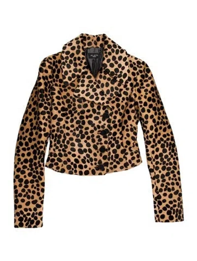 Pre-owned Alaïa Calf Hair Animal Print Jacket In Brown