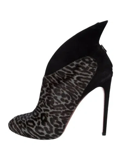 Pre-owned Alaïa Calf Hair Animal Print Sock Boots In Multi