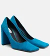 Alaïa 90 Calf Hair Pumps In Blue