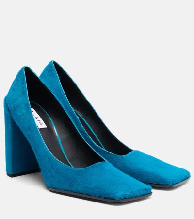 Alaïa 90 Calf Hair Pumps In Blue