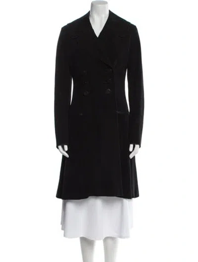 Pre-owned Alaïa Calf Leather Coat In Black