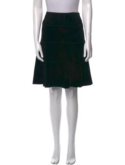 Pre-owned Alaïa Calf Leather Knee-length Skirt In Black