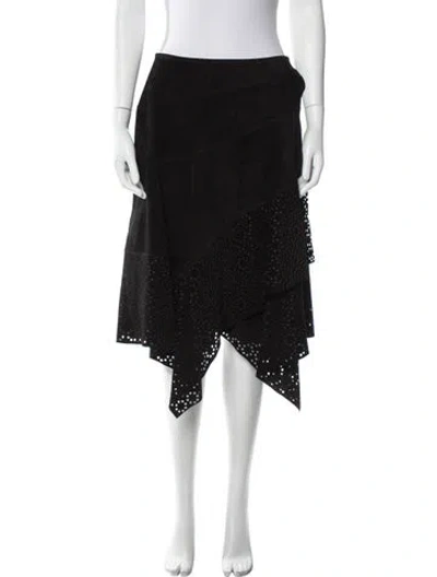 Pre-owned Alaïa Calf Leather Knee-length Skirt In Brown