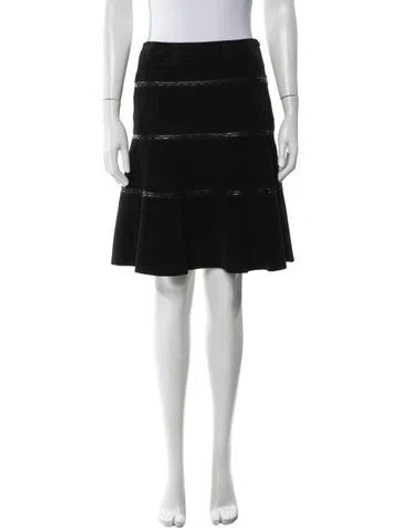 Pre-owned Alaïa Calf Leather Mini Skirt In Black