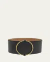 Alaïa Large Ring Belt In Calf Leather In Noir