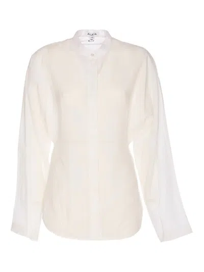 ALAÏA WHITE CURVED SHIRT