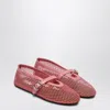Alaïa Womens Azzedine Alaia Buckled-strap Crochet Ballet Flats In Pink