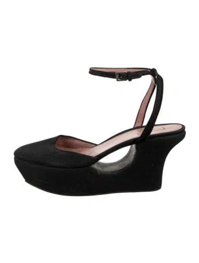 Pre-owned Alaïa Canvas Cutout Accent In Black