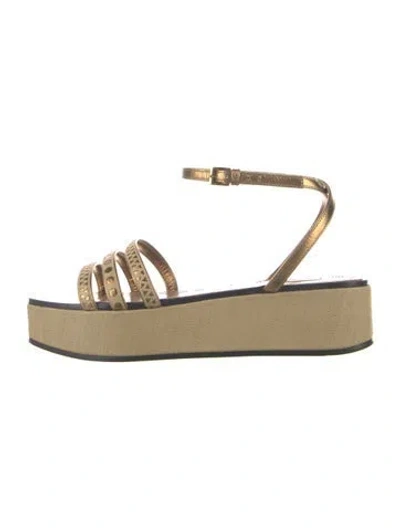 Pre-owned Alaïa Canvas Gladiator Sandals In Brown