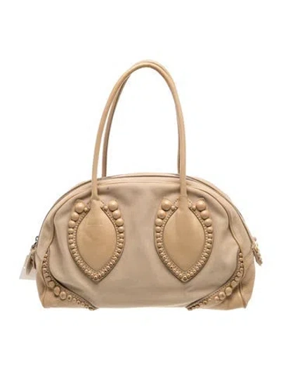 Pre-owned Alaïa Canvas Shoulder Bag In Neutral