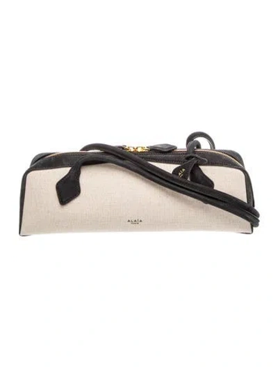 Pre-owned Alaïa Canvas Shoulder Bag In Neutrals