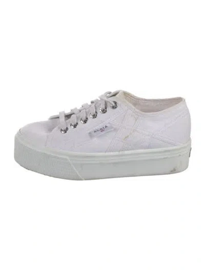 Pre-owned Alaïa Canvas Sneakers In White