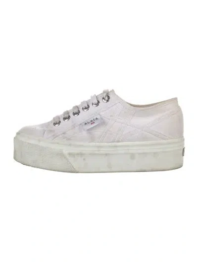 Pre-owned Alaïa Canvas Sneakers In White