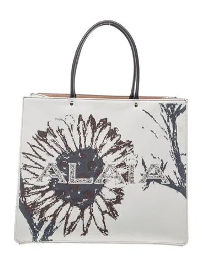 Pre-owned Alaïa Canvas Tote In White