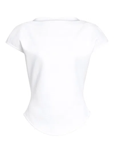 Alaïa Cap Cotton Fitted T-shirt Clothing In White