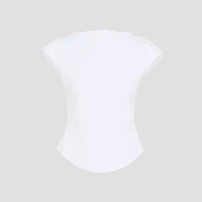 Alaïa Alaia Cap Cotton Fitted T-shirt In White