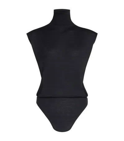 Alaïa Cap-sleeve Bodysuit In Black