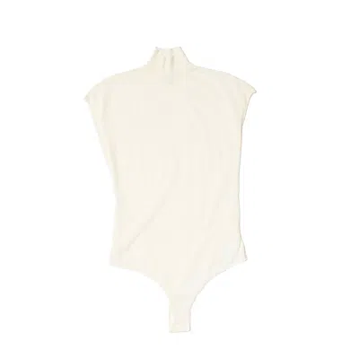 Alaïa Cap Sleeve Knit Body Top In White