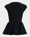 Alaïa Womens Skater Pleated Knitted Mini Dress Noir Alaia In Black
