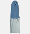 Alaïa Caped Denim Top In Blue