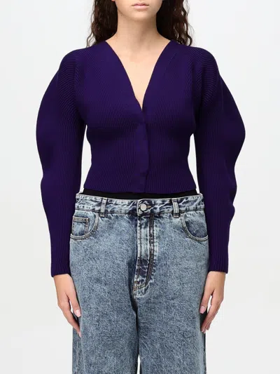 ALAÏA CARDIGAN ALAÏA WOMAN COLOR VIOLET,G24559019