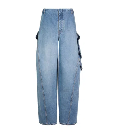 Alaïa Cargo Relaxed Jeans In Blue