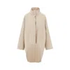 Alaïa Cashmere Asymmetrical Coat In Beige