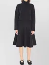 Alaïa Cashmere Blend Cropped Turtleneck Pullover In Black