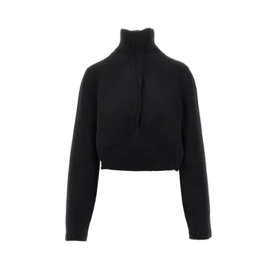 Alaïa Cashmere Blend Cut-out Sweater In Black