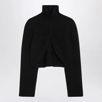 Alaïa Cashmere-blend Cut-out Sweater In Black