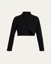 Alaïa Cropped Turtleneck Long Sleeve Knitwear In Black