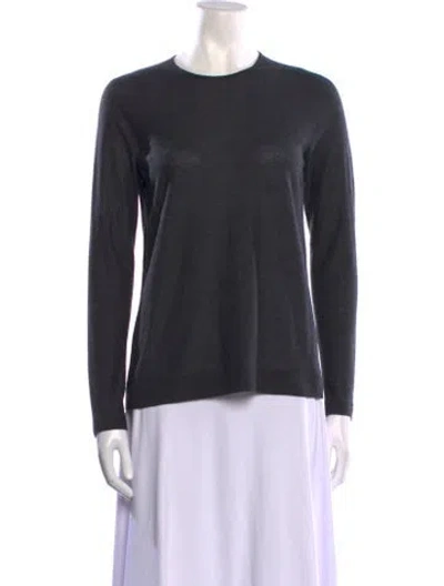 Pre-owned Alaïa Cashmere Crew Neck T-shirt In Blue