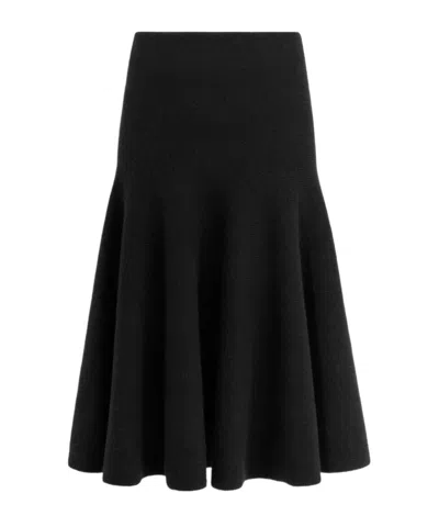 Alaïa Cashmere Flared Skirt In Black