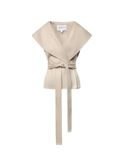 Alaïa Cashmere Hooded Jacket In Beige