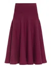 Alaïa Pleated Knitted Cashmere-blend Midi Skirt In Burgundy