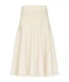 Alaïa Cashmere Knit Flare Skirt In White