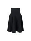 Alaïa Cashmere Midi Skirt In Black