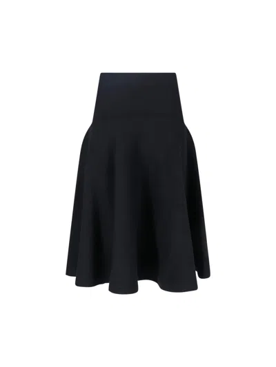 Alaïa Cashmere Midi Skirt In Black
