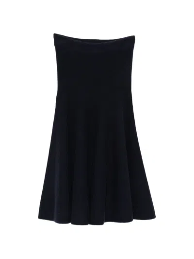 Alaïa Cashmere Midi Skirt In Blue