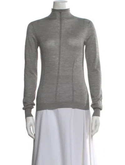 Pre-owned Alaïa Cashmere Mock Neck Sweater In Gray