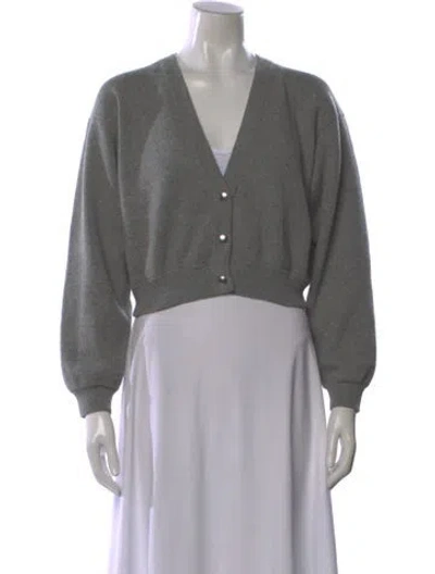 Pre-owned Alaïa Cashmere V-neck Sweater In Gray