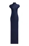 Alaïa Cashmere-wool Maxi Dress In Blue