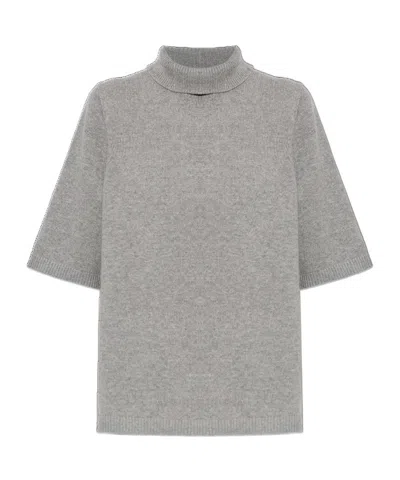 Alaïa Cashmere-blend Turtleneck Sweater In Gray