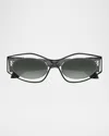 Alaïa Cat-eye Acetate Sunglasses In Black